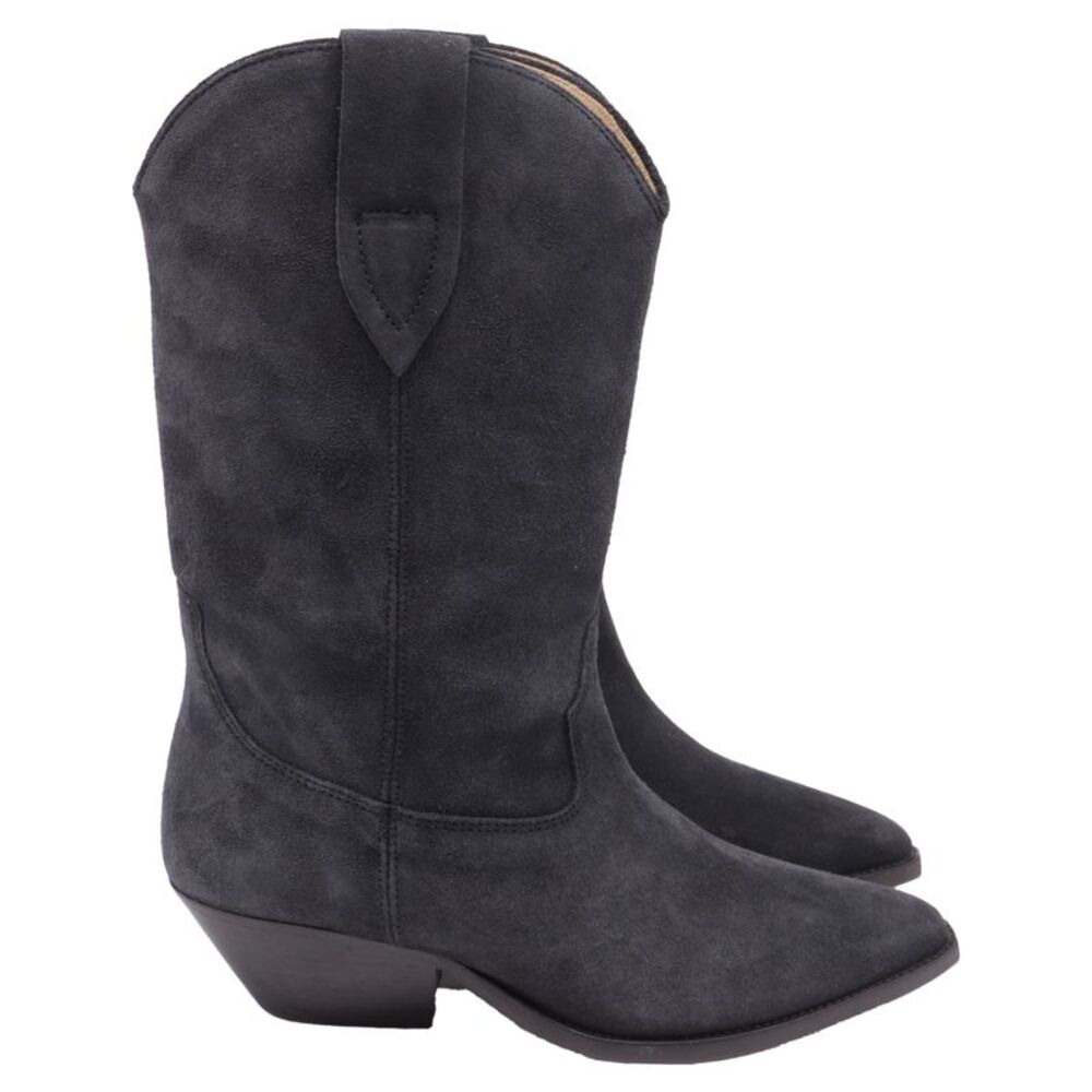 Isabel Marant Duerto Cowboy Boots in Grey Suede